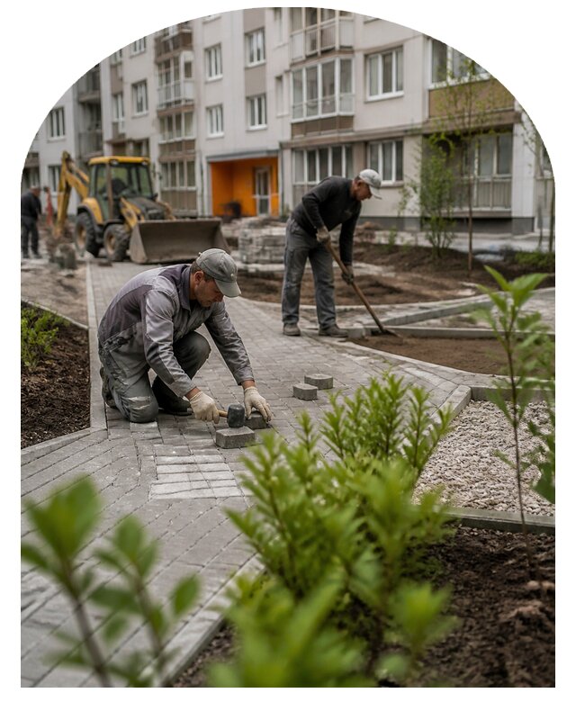 Благоустройство двора многоквартирного дома в Таре